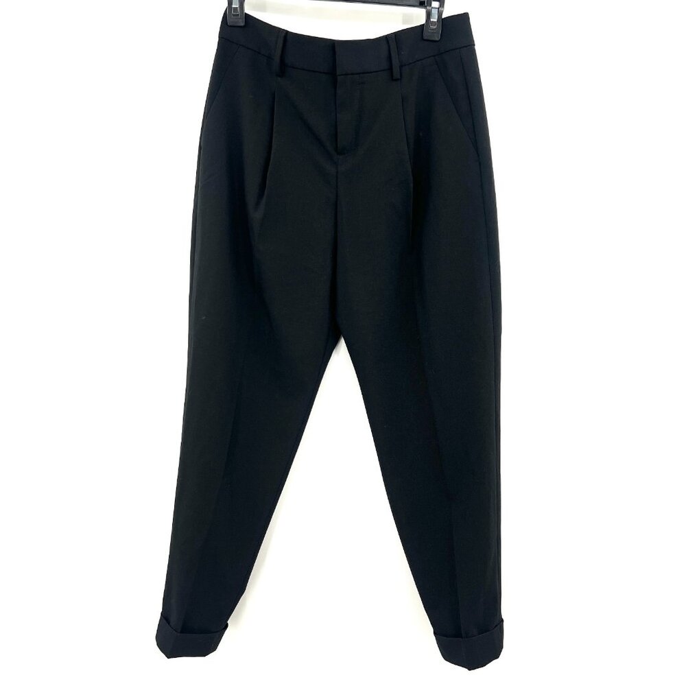 NWT Banana Republic Black Pleated Tapered Dress Pants Women's 4